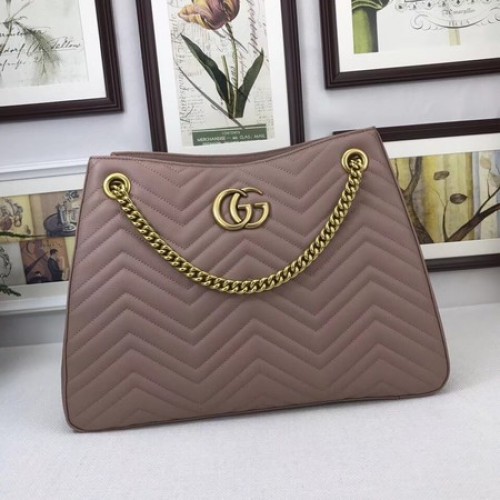 Gucci GG Marmont Medium Matelasse Bolso de Hombro 453569 Rosa
