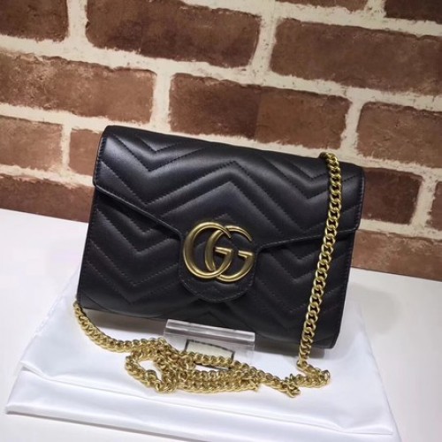 Gucci GG Marmont Matelasse mini Bolso 474575 Negro