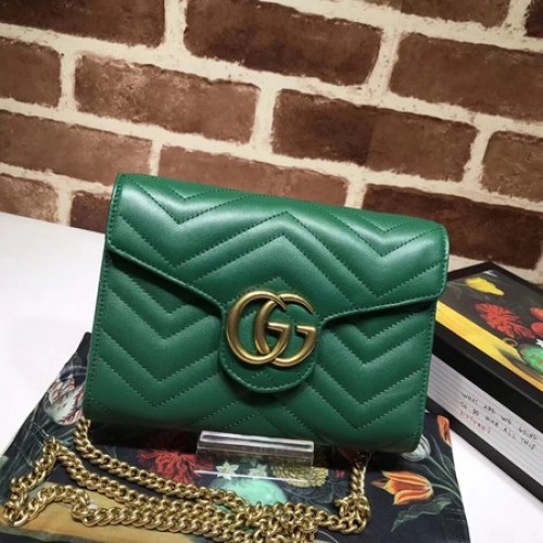 Gucci GG Marmont Matelasse mini Bolso 474575 Verde