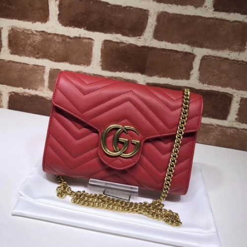 Gucci GG Marmont Matelasse mini Bolso 474575 Rojo Gucci GG Marmont Matelasse mini Bolso 474575 Rojo