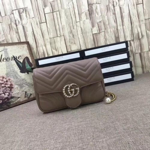 Gucci GG Marmont matelasse Mini Bolso 476809 Rosa