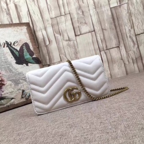 Gucci GG Marmont Mini Bolso 488426 Blanco
