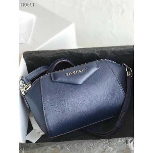 GIVENCHY Bolso de hombro de cuero original 1870 azul oscuro