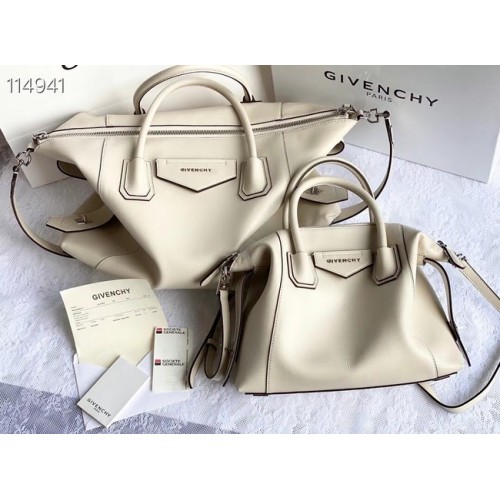 GIVENCHY Bolso de hombro de cuero original 63188 Blanco roto