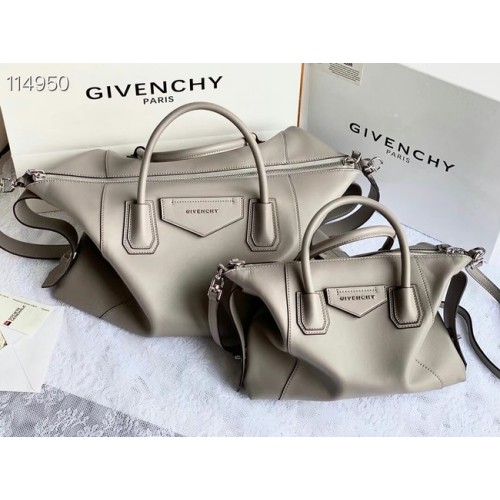 GIVENCHY Bolso de hombro de cuero original 63188 gris claro