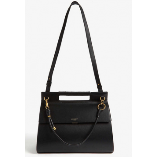 GIVENCHY Whip bolso de hombro grande de cuero 37101 negro