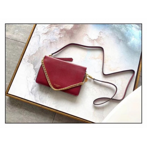 GIVENCHY Bolso bandolera de piel y ante 9337 Vino