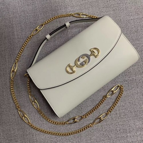 GUCCI Zumi pequeño bolso de hombro de cuero 572375 blanco