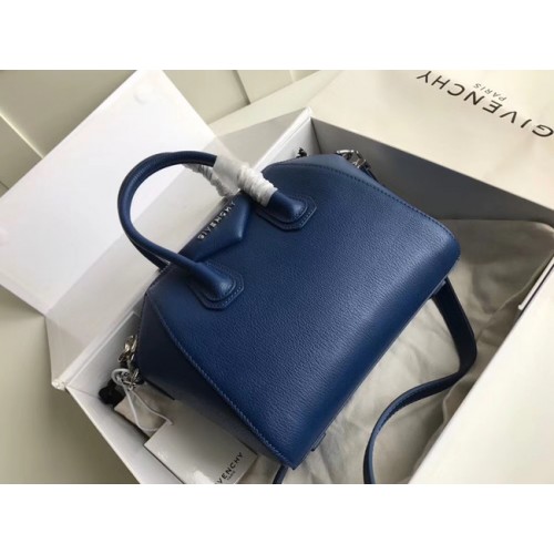 Givenchy Bolso pequeño Antigona de piel de becerro granulada BB0511 azul