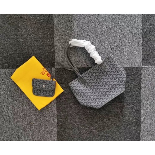 Minibolso tote de piel de becerro Goyard 6782 Gris
