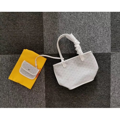 Minibolso tote de piel de becerro Goyard 6782 gris claro