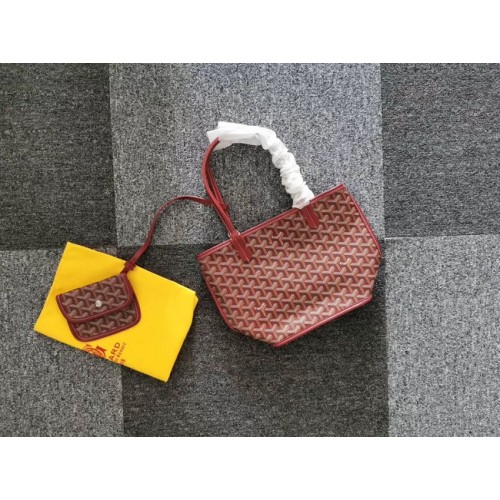 Minibolso tote de piel de becerro Goyard 6782 Vino