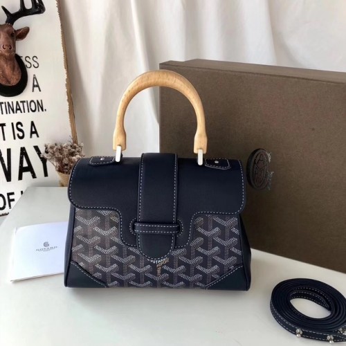 Minibolso tote de piel de becerro Goyard 9955 azul oscuro