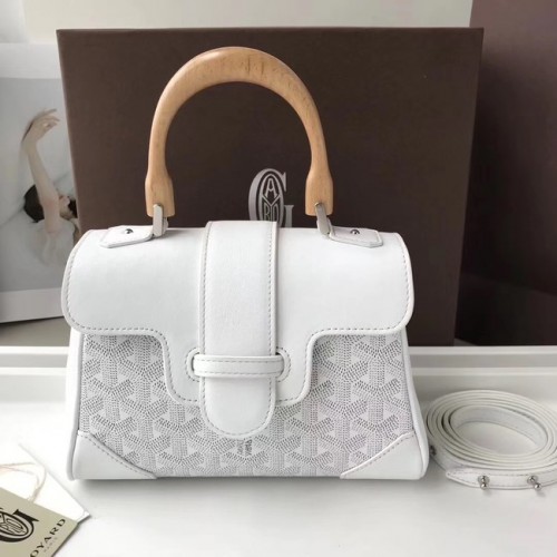Minibolso tote de piel de becerro Goyard 9955 blanco