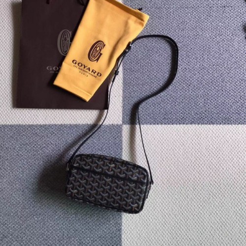Bolso de hombro de piel de becerro Goyard 6788 Negro