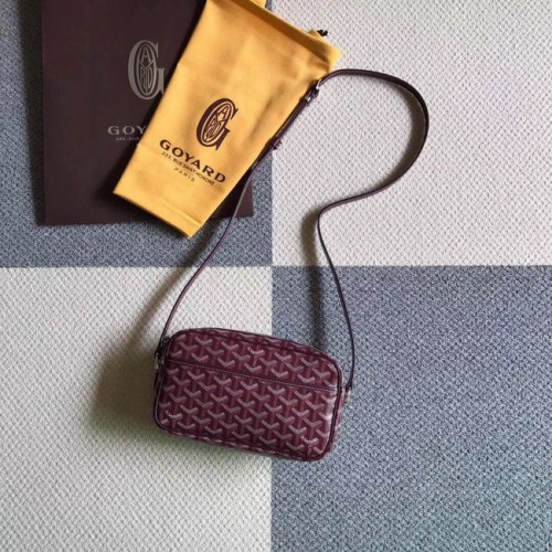 Bolso de hombro de piel de becerro Goyard 6788 Vino