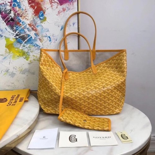 Bolso tote de piel de becerro Goyard 20207 amarillo