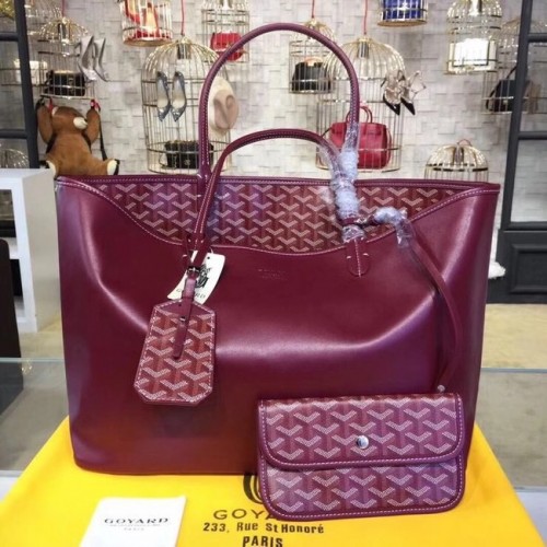 Bolso tote de piel de becerro Goyard 20208 Vino