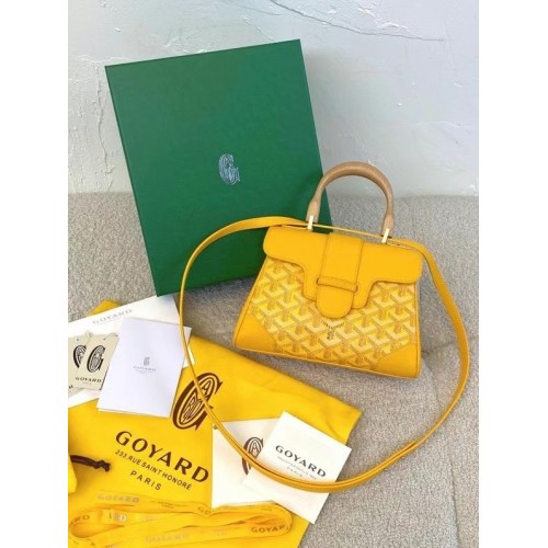 Bolso tote mini saigon de piel de becerro Goyard 9955 amarillo
