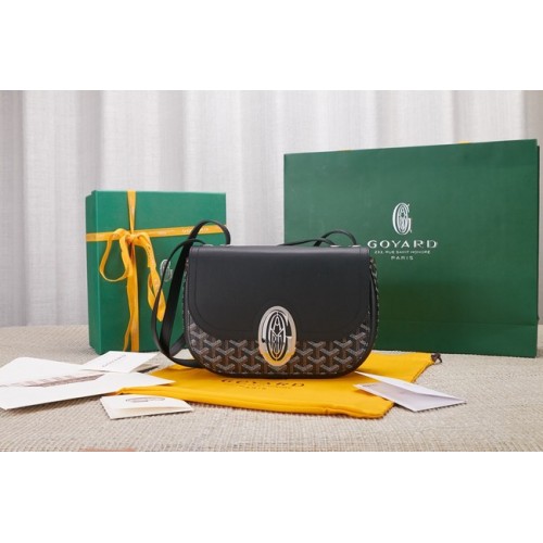 Bolso bandolera de piel de becerro Goyard 9967 negro