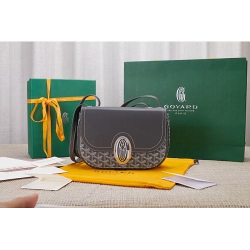 Bolso bandolera de piel de becerro Goyard 9967 gris
