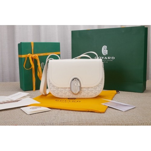 Bolso bandolera de piel de becerro Goyard 9967 blanco