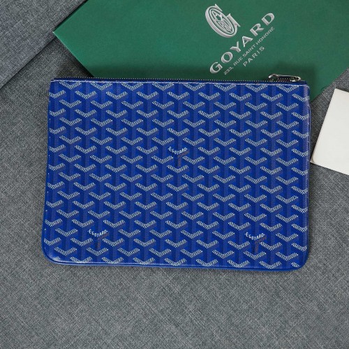Goyard Y Doodling Calfskin Leather Clutch bag 5987 Azul