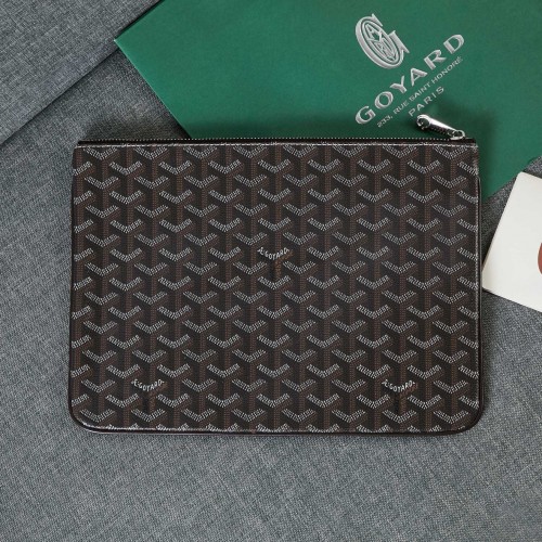 Goyard Y Doodling Calfskin Leather Clutch bag 5987 Gris