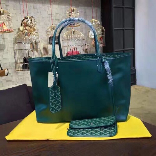 Bolso tote de piel de becerro Y Garabatos Goyard 7901 Verde