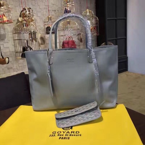 Bolso tote de piel de becerro con garabatos Y Goyard 7901 gris