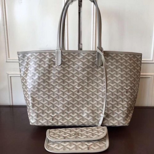 Bolso tote de piel de becerro con garabatos Y Goyard 7902 Kakki
