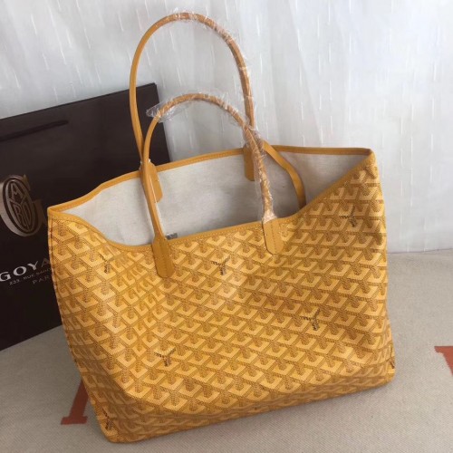 Bolso tote de piel de becerro Y Garabatos Goyard 7902 Amarillo