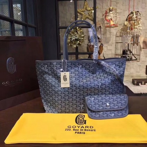 Goyard Y Doodling Calfskin Leather Tote Bag A36987 azul