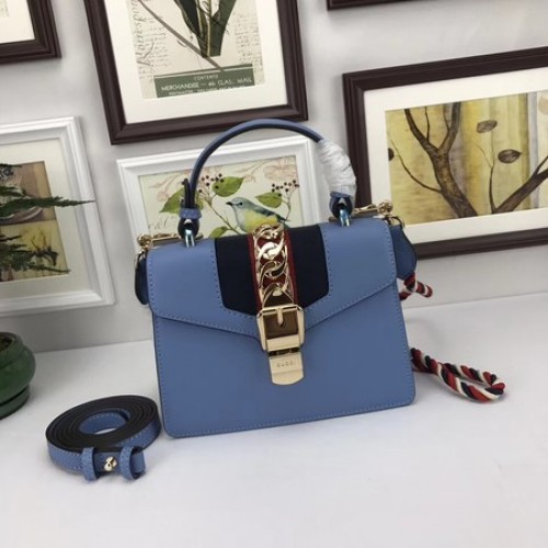Gucci Sylvie Espuma mini Bolsa 470270 Azul