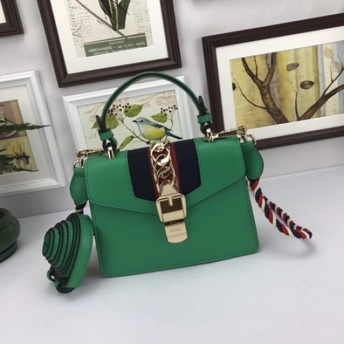 Gucci Sylvie Espuma mini Bolsa 470270 Verde