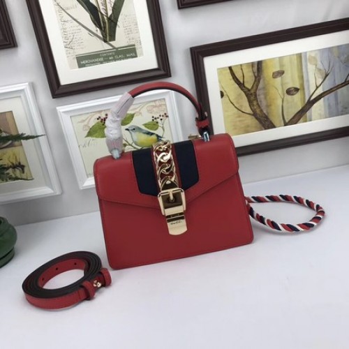 Gucci Sylvie Espuma mini Bolsa 470270 Rojo