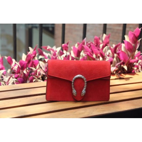 Gucci Dionysus Suede Super mini Bbag con Cristales 476432 Rojo