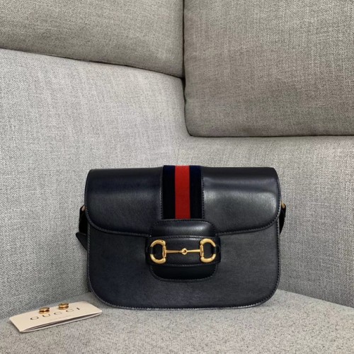 Gucci 1955 bandolera de piel texturizada 602204 negro