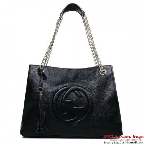 Gucci 308982 A7M0G 1000 Soho bolso de mano mediano negro