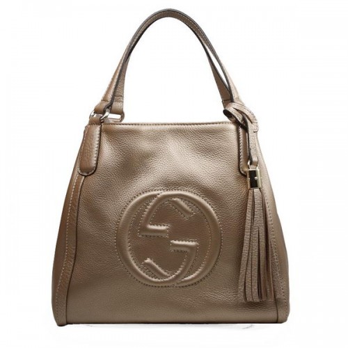 Gucci 336751 Bolso de hombro de cuero dorado Soho