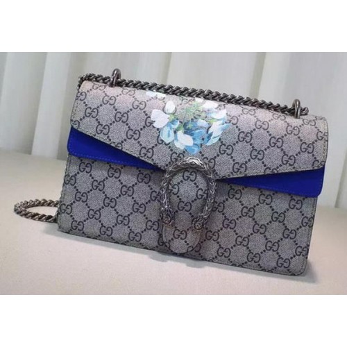 Gucci 400249 Bolso de hombro de lona azul Dionysus GG Supreme