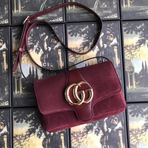 Gucci Bolso de hombro pequeño Arli 550129 Ante burdeos