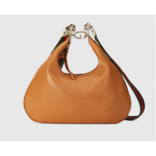 Gucci Attache bolso de hombro grande 702823 Cuero naranja oscuro