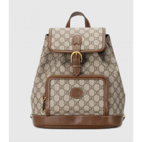 Mochila Gucci con G entrelazadas 674147 Marrón