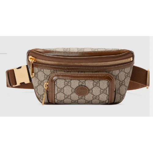 Gucci Riñonera con G entrelazada 682933 marrón