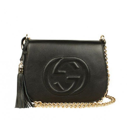 Gucci Broadway Piel De Becerro Estuche Rígido Embrague 323191 Negro
