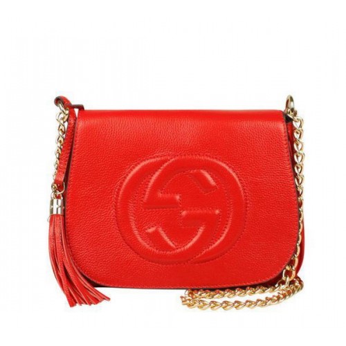 Gucci Broadway Piel De Becerro Estuche Rígido Embrague 323191 Rojo