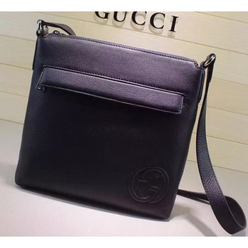 Gucci Bolsa de mensajero de piel de becerroS 322059 Negro