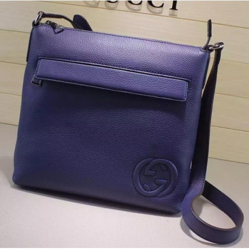Gucci Bolsa de mensajero de piel de becerroS 322059 Azul