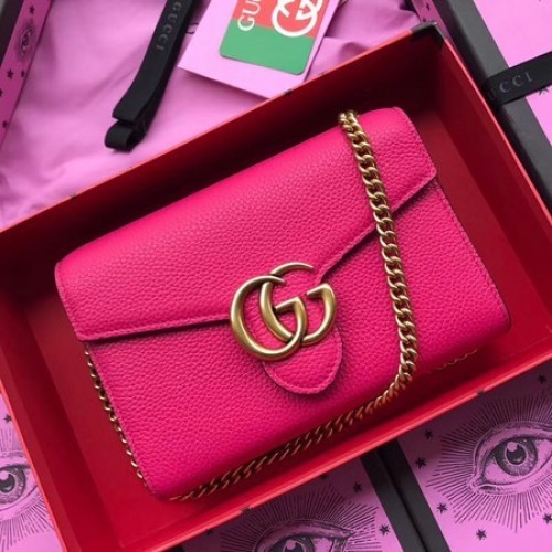 Gucci Bolso De Hombro De Piel De Becerro 401232 Melocotón